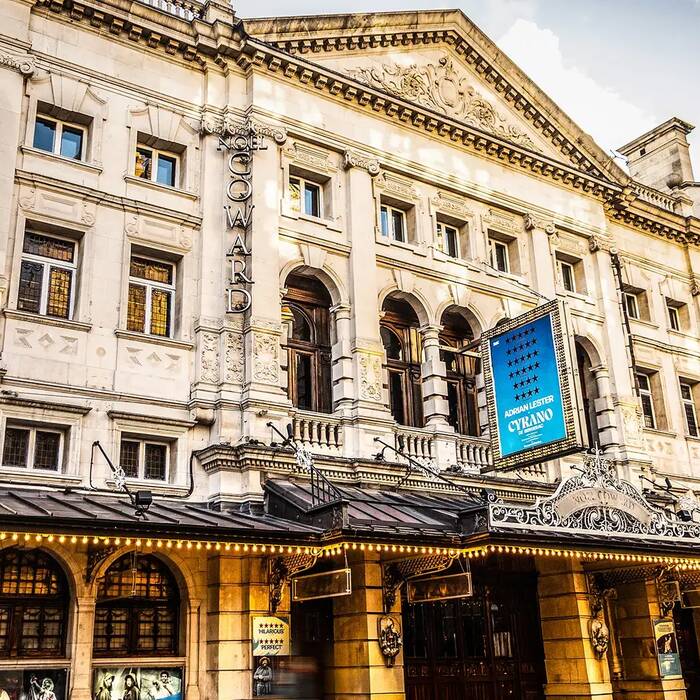 Noel coward theatre cyrano de bergerac external signage landscape